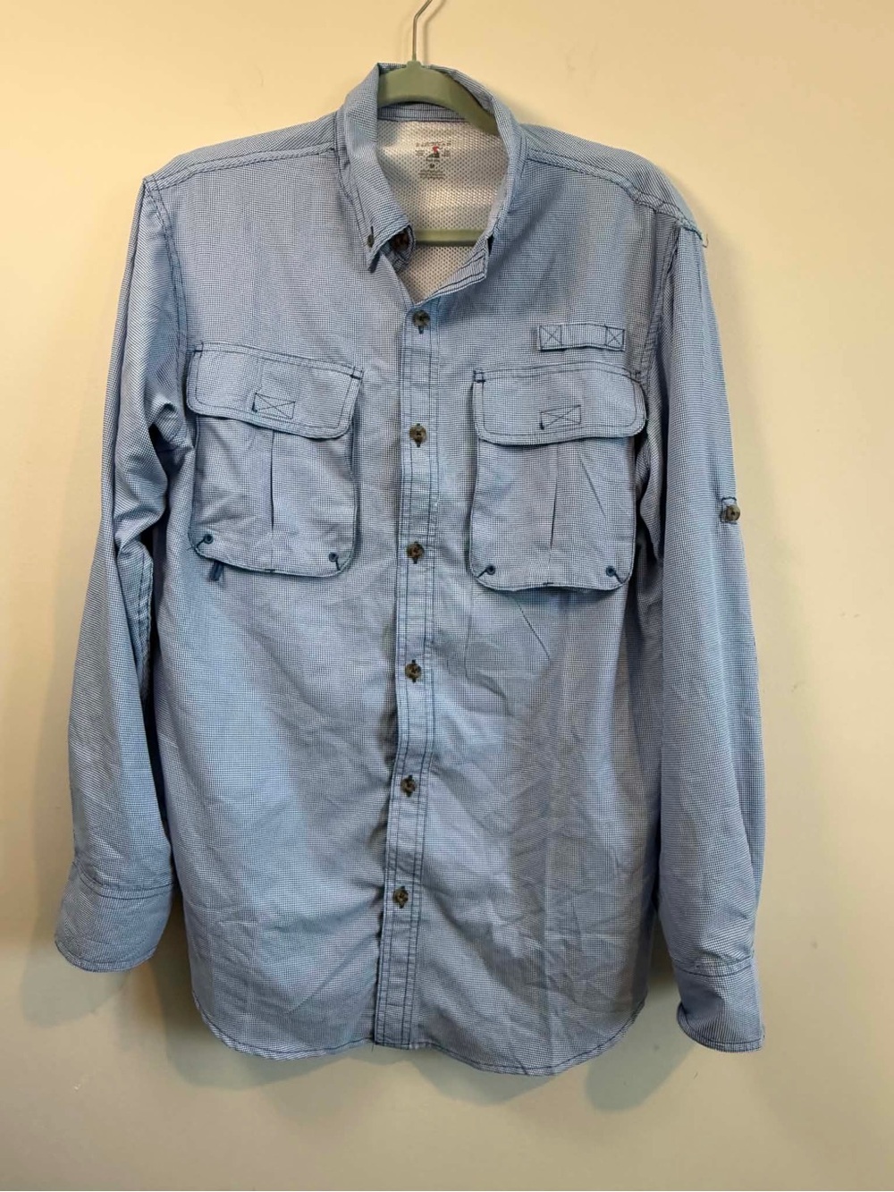 RedHead Light Blue Long Sleeve Utility Shirt with Chest Pockets